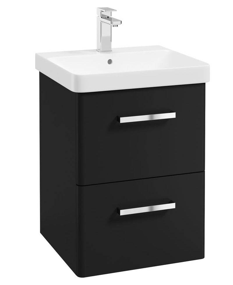 Load image into Gallery viewer, KORA Wall Hung 50cm Two Drawer Unit Matt Black-Chrome Handle
