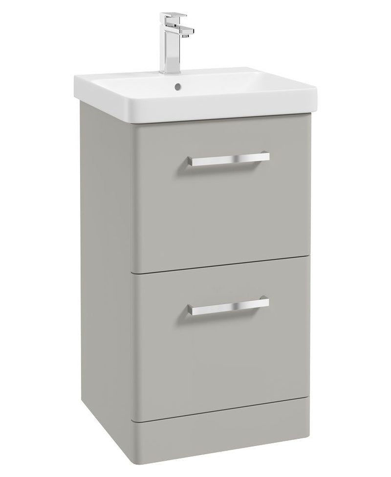 Załaduj obraz do przeglądarki galerii, KORA Floorstanding 50cm Two Drawer Unit Matt Arctic Grey-Chrome Handle

