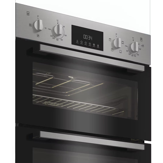 Indesit Built-In Electric Double Oven | 69L + 36L | Stainless Steel | Twin Grill | Enamel | DII10DIX