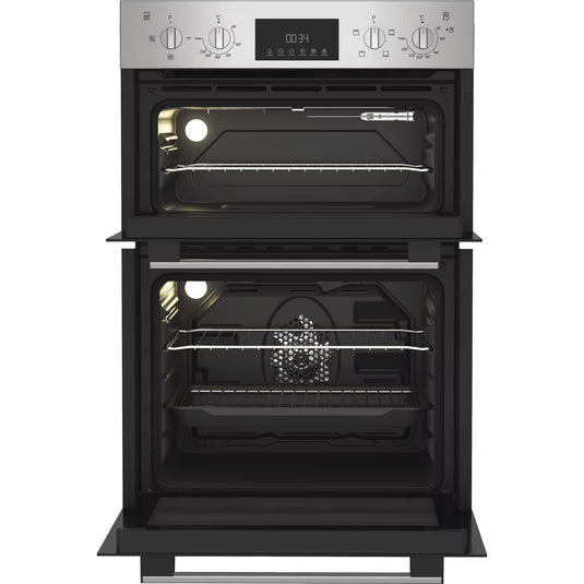 Indesit Built-In Electric Double Oven | 69L + 36L | Stainless Steel | Twin Grill | Enamel | DII10DIX