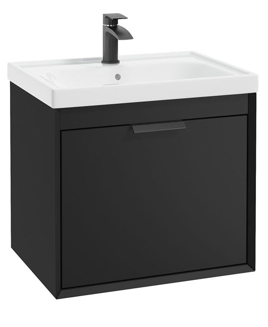 Sonas Fjord  vanity unit black with Matt Black Handle