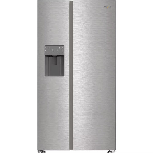 Whirlpool Dual No Frost American Fridge Freezer with Water and Ice Dispenser | Pearl Steel | 910cm | 578l. | WHG26573WX4UK