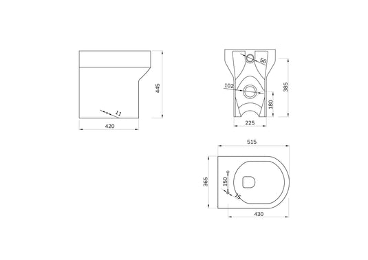 Sonas Base Rimless Comfort Height Back To Wall Wc & Soft Close Seat Seat | USW0491