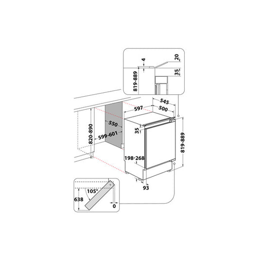 Indesit Low Frost Integrated Undercounter Fridge | INBUF011