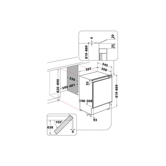 Indesit Low Frost Integrated Undercounter Freezer | INBUFZ011.UK