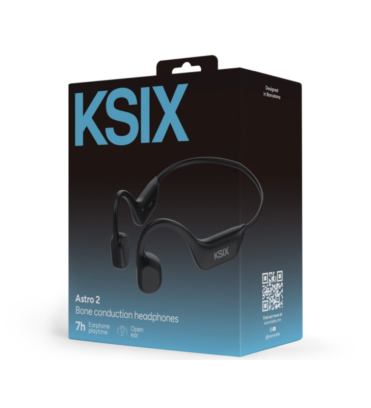 Завантажте зображення в засіб перегляду галереї, Ksix Astro 2 Bone Conduction Headphones | Wireless Bluetooth 5.4 | Black | DF 137940 KSIX
