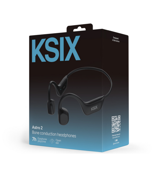 Ksix Astro 2 Bone Conduction Headphones | Wireless Bluetooth 5.4 | Black | DF 137940 KSIX