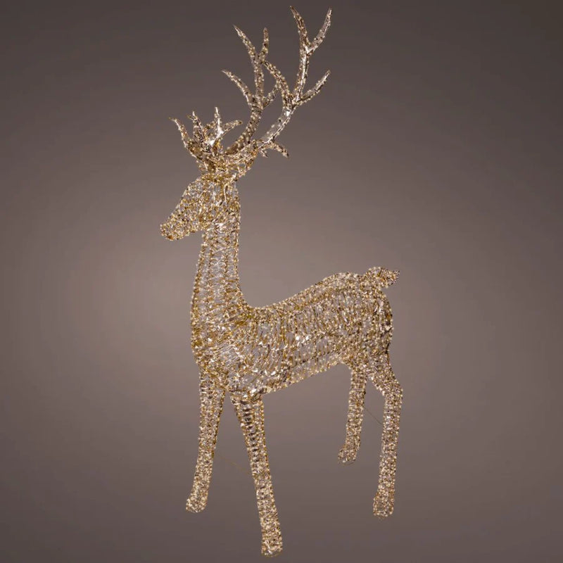 Load image into Gallery viewer, Lumineo Gold Twist Micro LED Reindeer | 270cm | 302183
