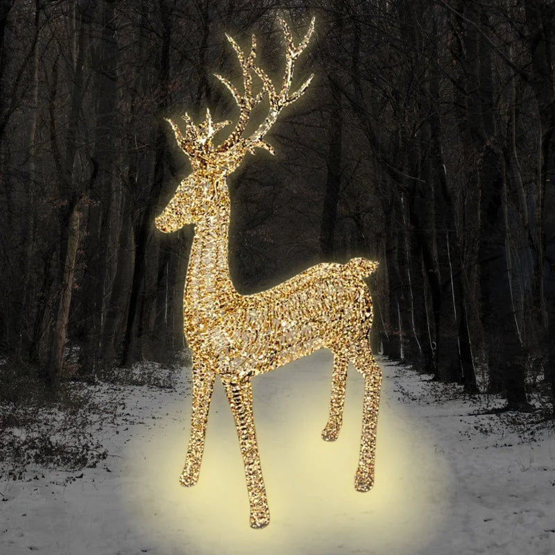 Load image into Gallery viewer, Lumineo Gold Twist Micro LED Reindeer | 270cm | 302183
