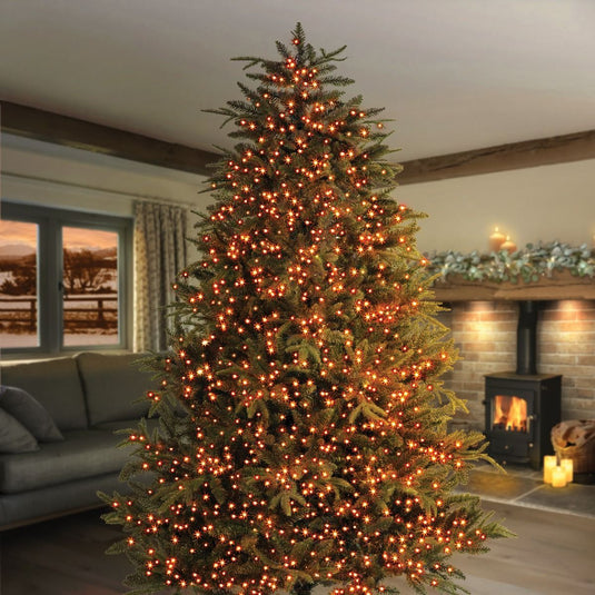 2000 M-A LED Clear Cable Cluster with Timer Vintage Gold with Red Mix | LV162177RVGC