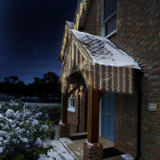 Premier 1600 Compact Chasing Icicle Light with Warm White LED Clear Cable | LV261307WWC