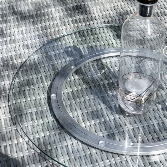 clear glass lazy susan