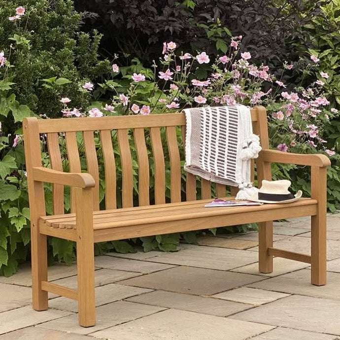 brown FSC eucalyptus grandis garden bench