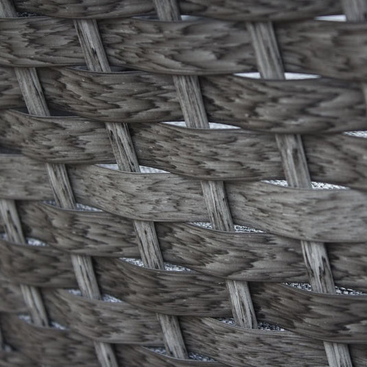 woven synthetic rattan in a dark grey colour