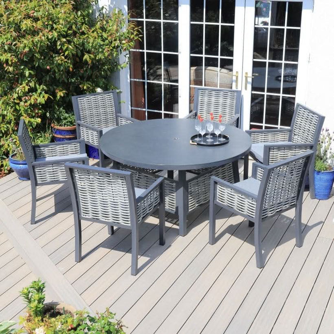 6 seater grey dining set
