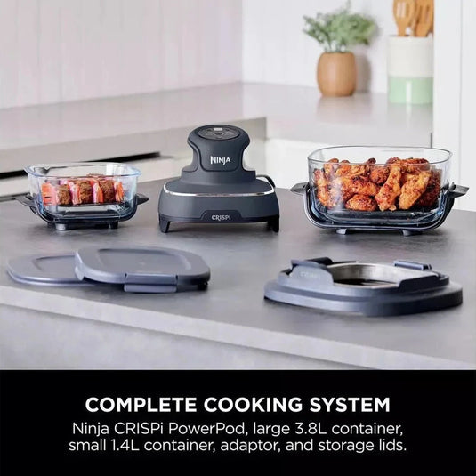 Ninja CRISPi 4-in-1 Portable Glass Air Fryer | Grey | FN101UKGY