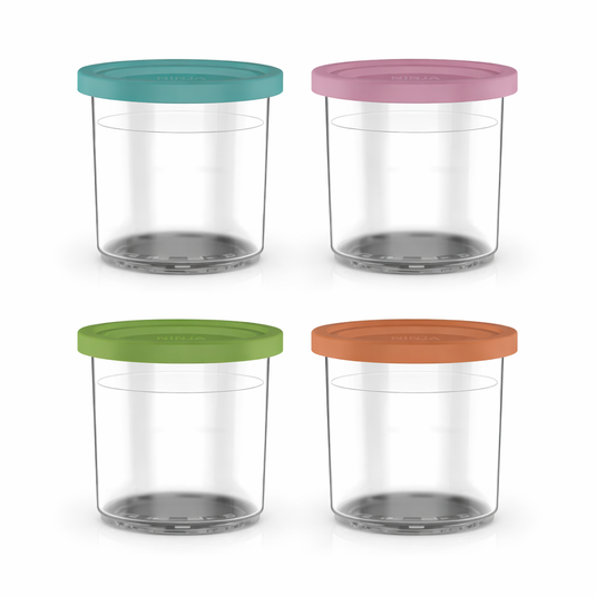 Ninja Ice Cream Maker Dessert Tubs with Coloured Lids (Set of 4) | XSKPNTLID4EUK