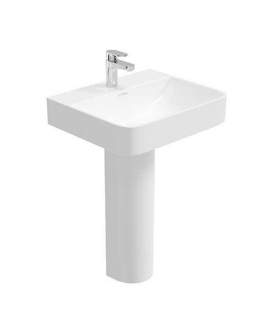 Sonas Horizon Square 55Cm 1 Tap Hole Wash Basin & Full Pedestal | USW0325