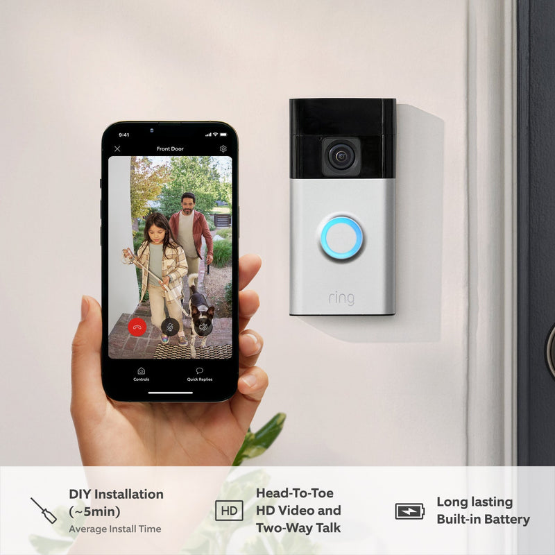 Завантажте зображення в засіб перегляду галереї, Ring Video Doorbell (2nd Gen) | Satin Nickel | 8VRDP7-0EU0
