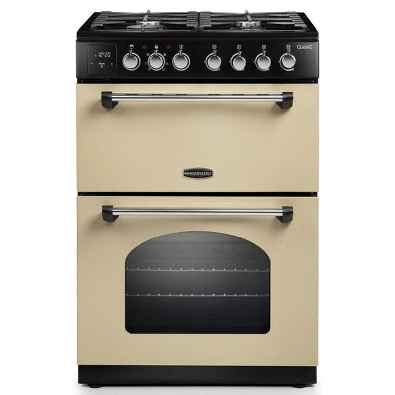Załaduj obraz do przeglądarki galerii, Rangemaster Classic 60cm | Dual Fuel | Cream &amp; Chrome | 128090 | CLA60DFFCR/C
