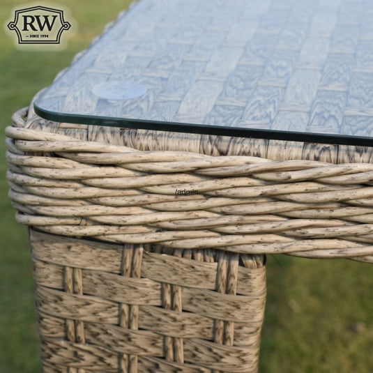 glass topped rectangular table