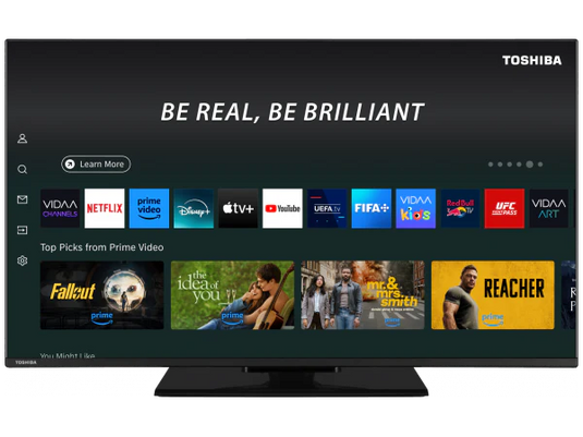 TOSHIBA 43" 4K QLED Frameless SAT Tuner with Google Home & Alexa | 43QV3F63DB
