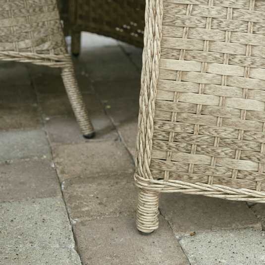 woven synthetic rattan in a natural colour