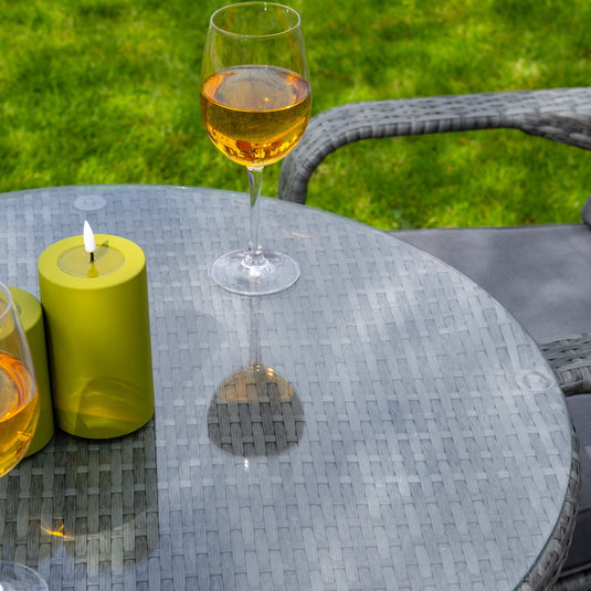 glass topped round table (70cm)