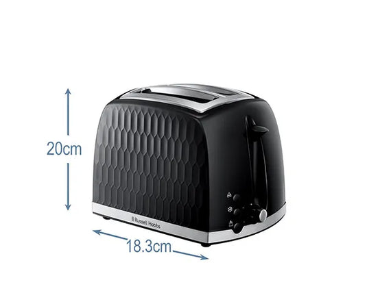 Russell Hobbs Honeycomb 2 Slice Toaster - Black | 26061R/H