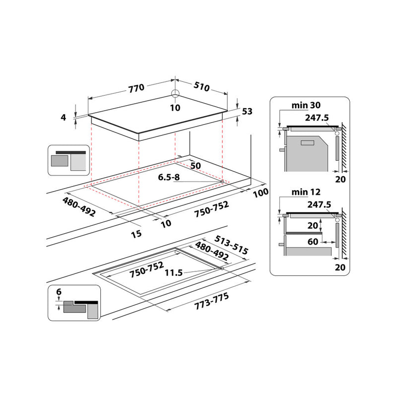 Load image into Gallery viewer, Whirlpool Induction Hob | 77cm | Black | SMP 778 C/NE/IXL
