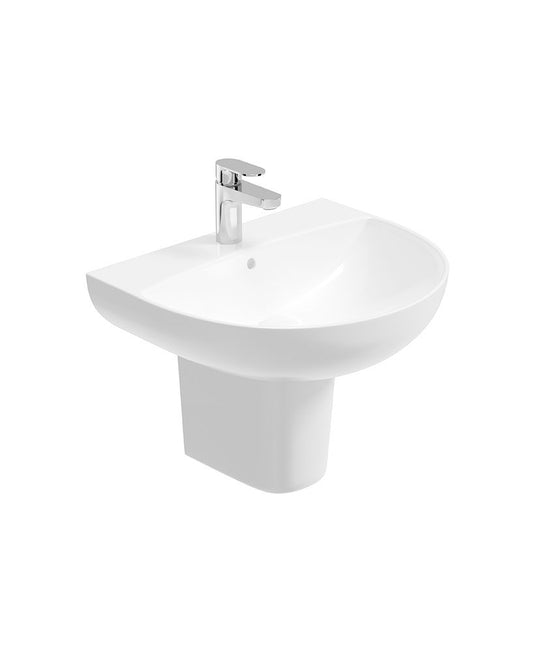 Sonas Horizon Round 50Cm 1 Tap Hole Wash Basin & Semi Pedestal | USW0327