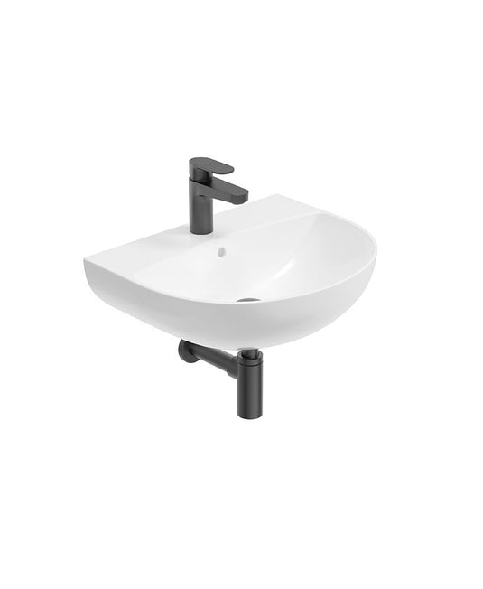 Sonas Horizon Round 50Cm 1 Tap Hole Wash Basin & Bottle Trap | Matt Black | USW0456