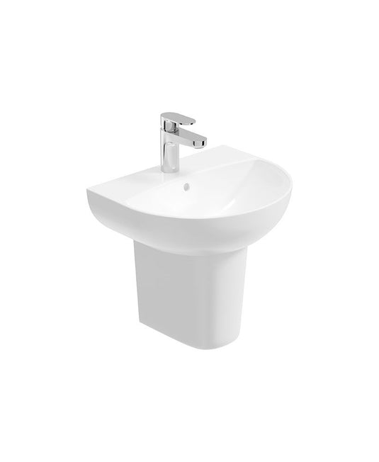 Sonas Horizon Round 45Cm 1 Tap Hole Wash Basin & Semi Pedestal | USW0326
