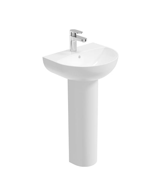 Sonas Horizon Round 45Cm 1 Tap Hole Wash Basin & Full Pedestal | USW0320