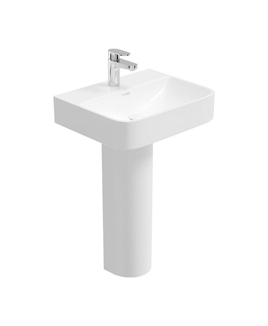 Sonas Horizon Square 50Cm 1 Tap Hole Wash Basin & Full Pedestal | USW0324