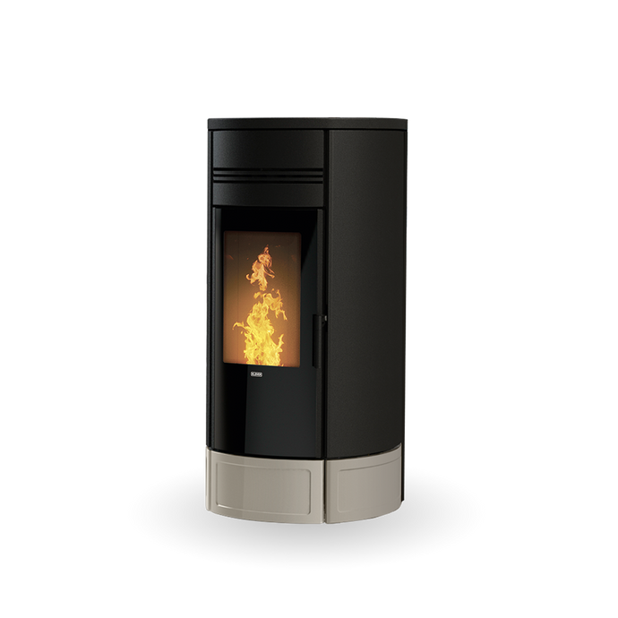 klover style 180 duo wood pellet boiler in moka, 23.4kw