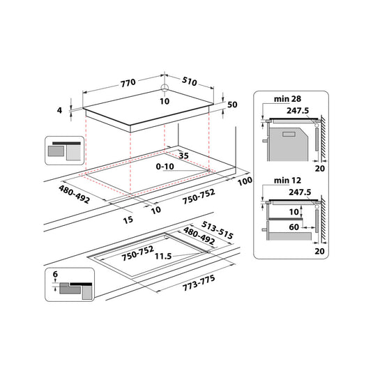 Hotpoint Easy Clean CleanProtect Induction Hob | 77cm | TS 6477C CPNE