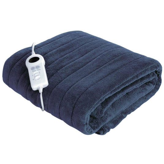 De Vielle Electric Heated Fleece Throw Blanket 200G | Navy | DEV011149