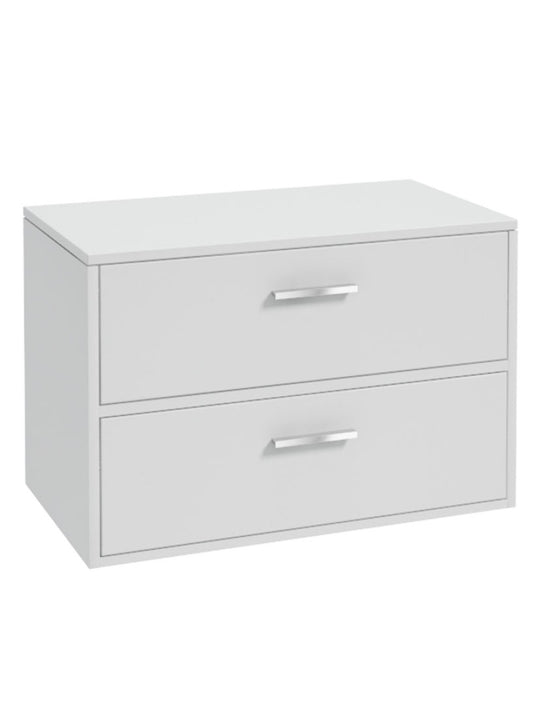 Sonas Finland Wall Hung 80Cm Two Drawer Countetop Vanity Unit White]
