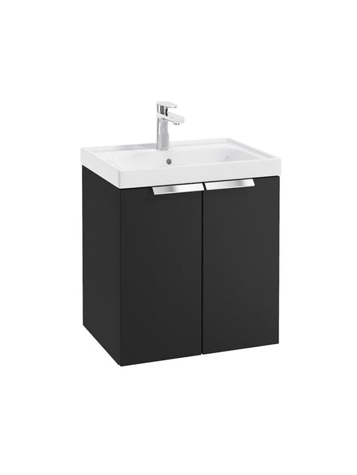 wall hung 2 door vanity unit in matt black