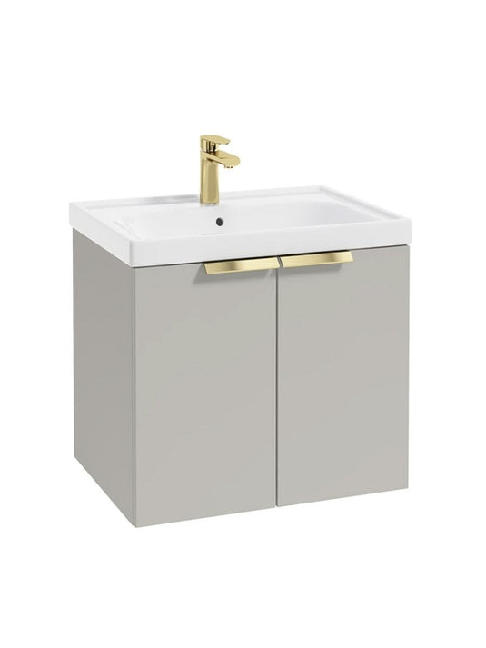 wall hung 2 door vanity unit in matt arctic grey