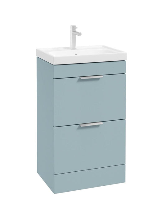 floorstanding vanity unit in Matt Morning Sky Blue