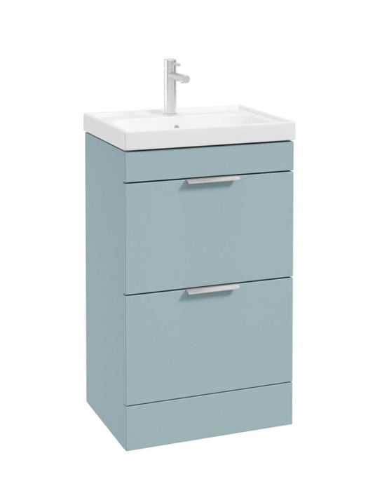 floorstanding vanity unit in Matt Morning Sky Blue