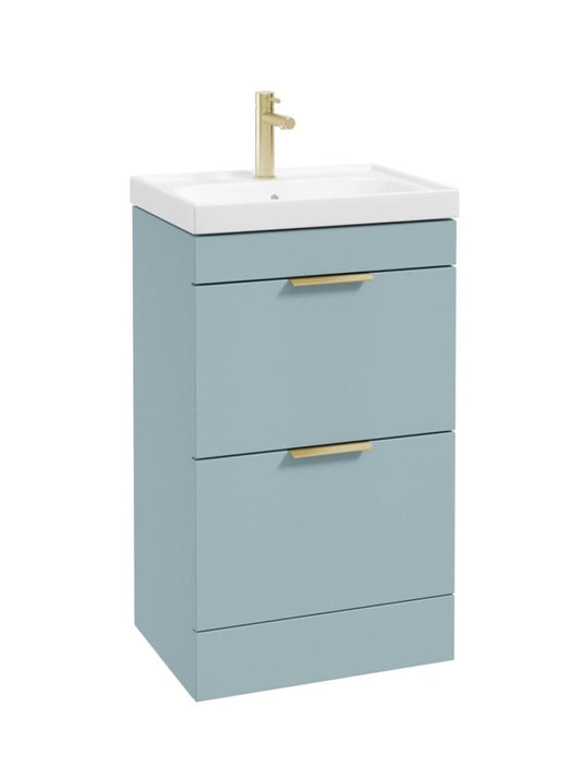 floorstanding vanity unit in Matt Morning Sky Blue