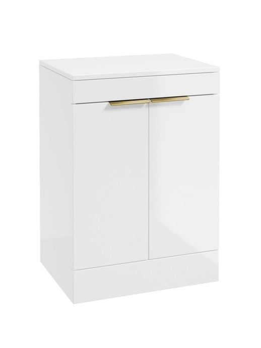freestanding vanity unit in Gloss White