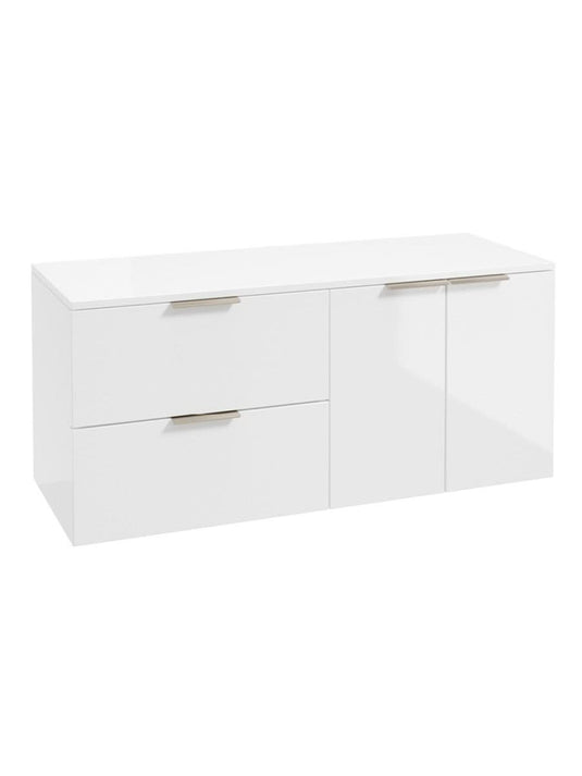 wall hung 2 door 2 drawer vanity unit in Gloss White