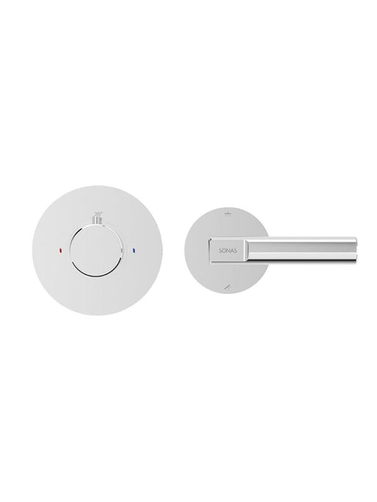 thermostatic concealed shower valve with diverter in chrome