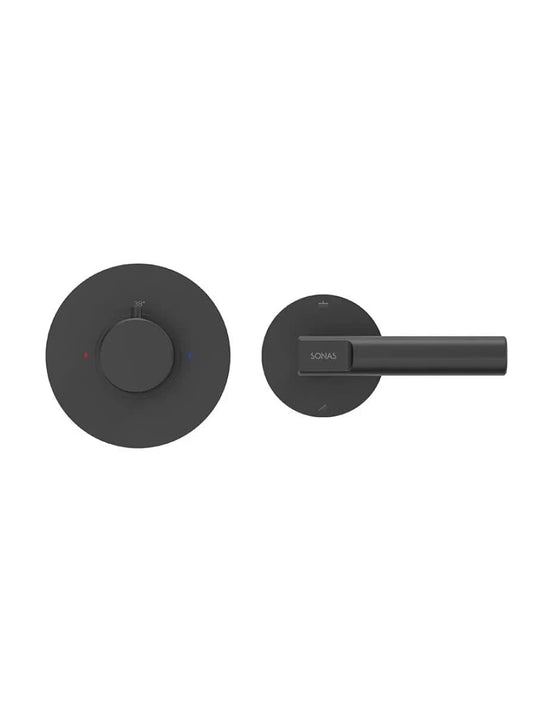 shower valve with diverter in matt black