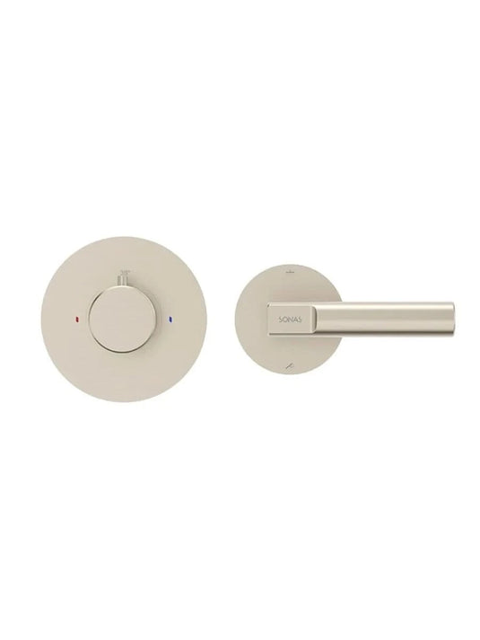 brushed nickel thermostatic shower valve with diverter