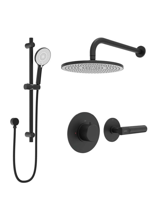 matt black thermostatic shower kit